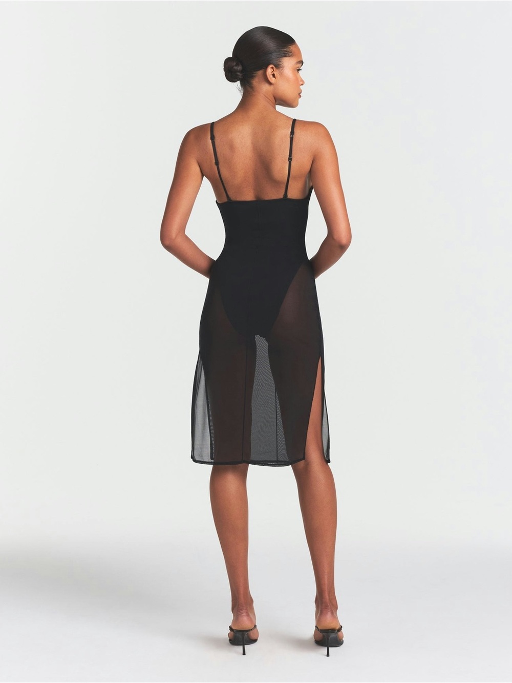 SKIMS Body Mesh Plunge Midi Dress - Picture 2 of 7